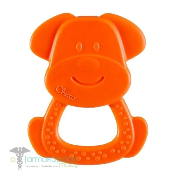 Chicco Eco+ Teething Ring Dog 3-18m, 1pc - Πορτοκάλι