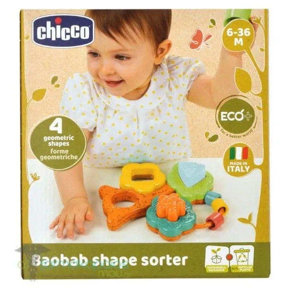 Chicco Eco+ Baobab Shape Sorter 6-36m, 4pcs, 1set