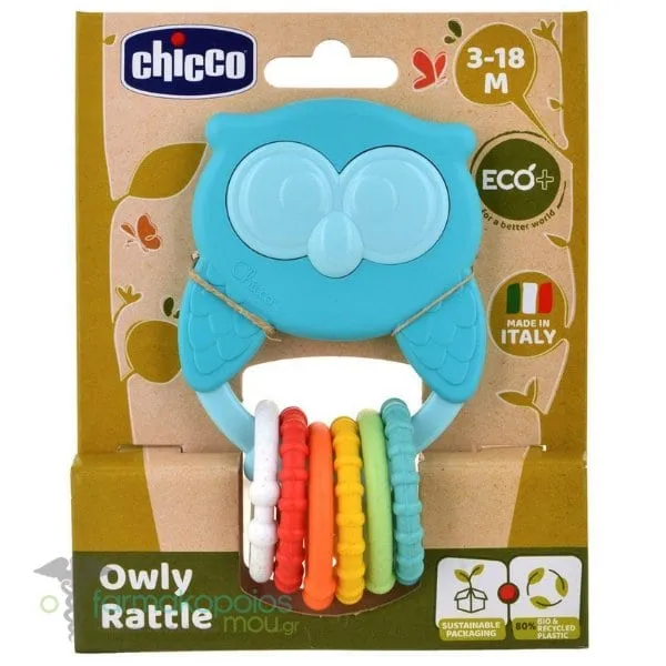 Chicco Eco+ Owly Rattle 3-18m, 1pc