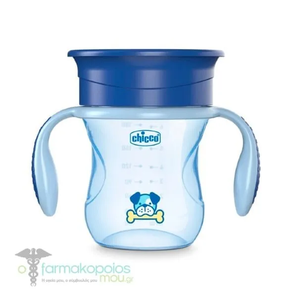 Chicco Perfect Cup 12m+ Cup Converts to Regular Cup, 200ml - Μπλε Σκυλάκι