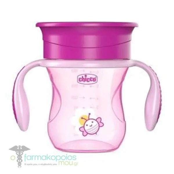 Chicco Perfect Cup 12m+ Cup Converts to Regular Cup, 200ml - Ρόζ