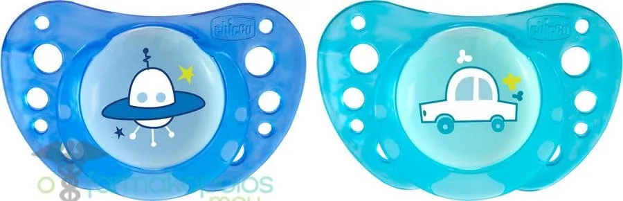 Chicco Physio Air 16-36m+ Orthodontic Silicone Soother Light Blue, 2pcs