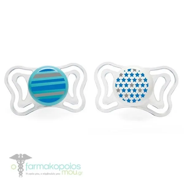Chicco Physio Forma Light Εργονομική Πιπίλα με Θηλή Σιλικόνης για Ηλικίες 6-16m, 2τεμ - Λευκό-Βεραμάν