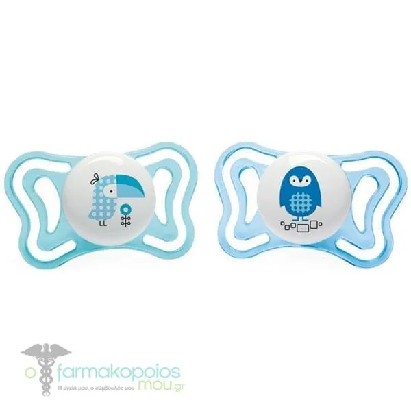 Chicco Physio Forma Light (71031-11) Ergonomic Soother Silicone Teat 2-6m, 2pcs - 002 Γαλάζιο-Βεραμάν