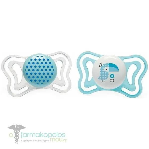 Chicco Physio Forma Light (71031-11) Ergonomic Soother Silicone Teat 2-6m, 2pcs - 003 Βεραμάν-Διάφανο