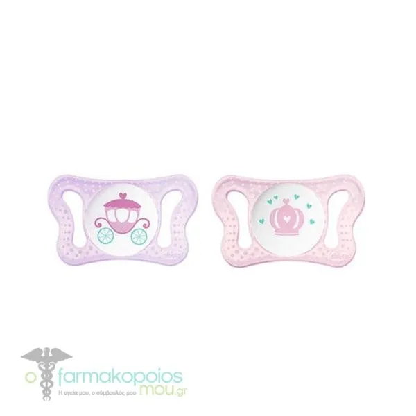 Chicco Physio Forma Micro Silicone Soother 0-2m, 2pcs - Ρόζ-Μώβ