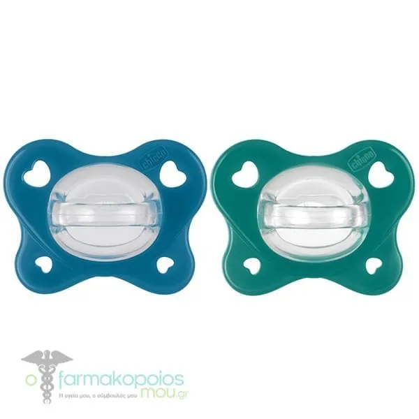 Chicco Physioforma Dual Soft Silicone Pacifier 16-36m, 2pcs - Πράσινο-Μπλε