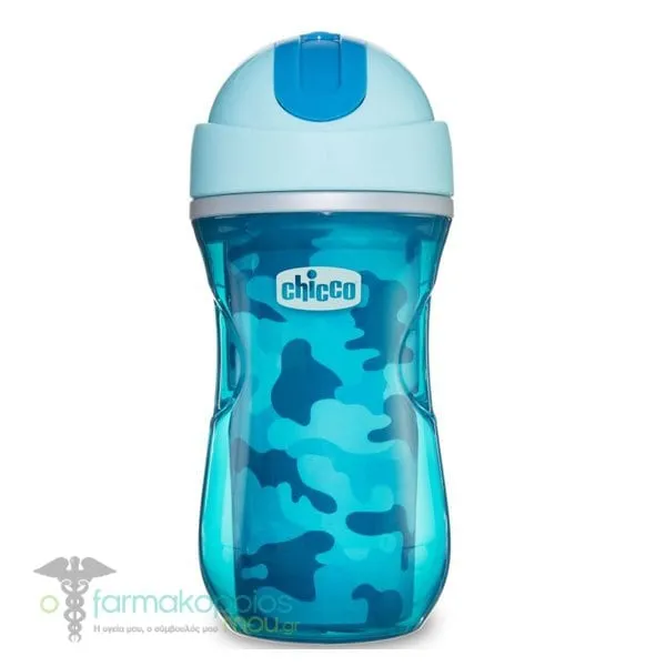 Chicco Sport Cup with Silicone Straw 14m+, 266ml - Μπλέ