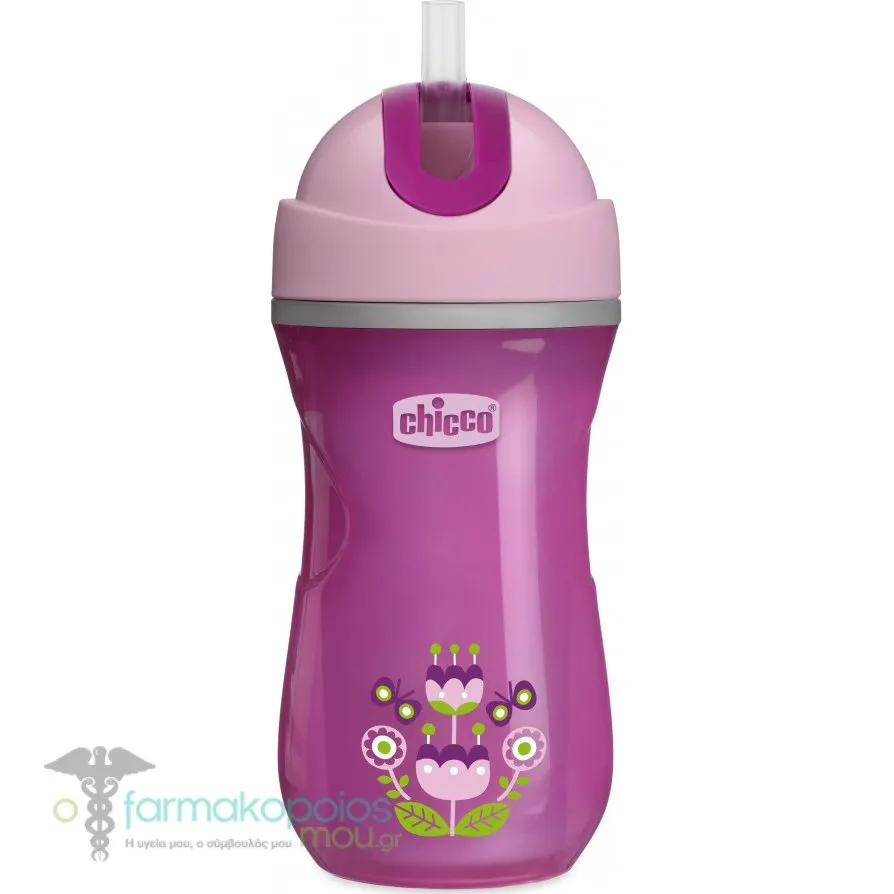 Chicco Sport Cup with Silicone Straw 14m+, 266ml - Φούξια