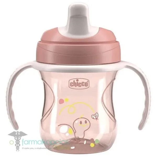 Chicco Training Cup 6m+ Εκπαιδευτικό Κύπελλο, 200ml - Ανοιχτό Ροζ