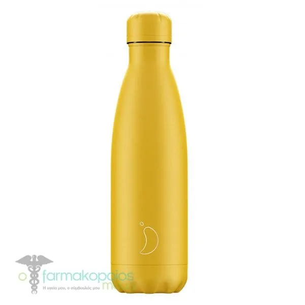 Chilly's Reusable Bottle All Matte Edition, 500ml - Matte Burnt Yellow