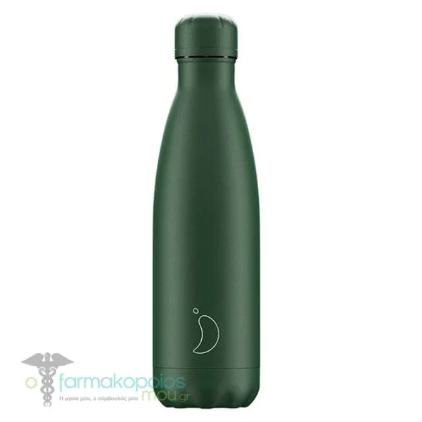 Chilly's Reusable Bottle All Matte Edition, 500ml - Matte Green