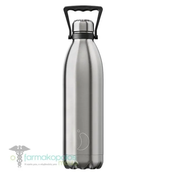 Chilly's Original Edition Stainless Steel Reusable Bottle, 1.8lt - Silver