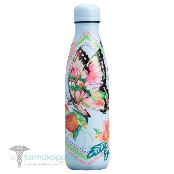 Chilly's Reusable Bottle Tropical Edition, 500ml - Sketchbook Butterfly
