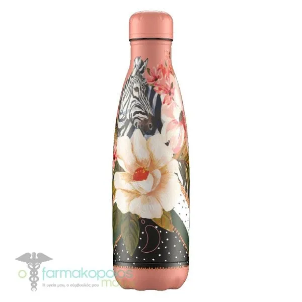 Chilly's Reusable Bottle Tropical Edition Polka Zebra, 500ml - Polka Zebra