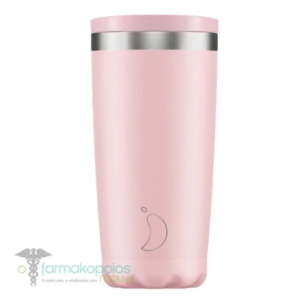 Chilly's Reusable Thermos Coffee Cup, 500ml - Pastel Pink