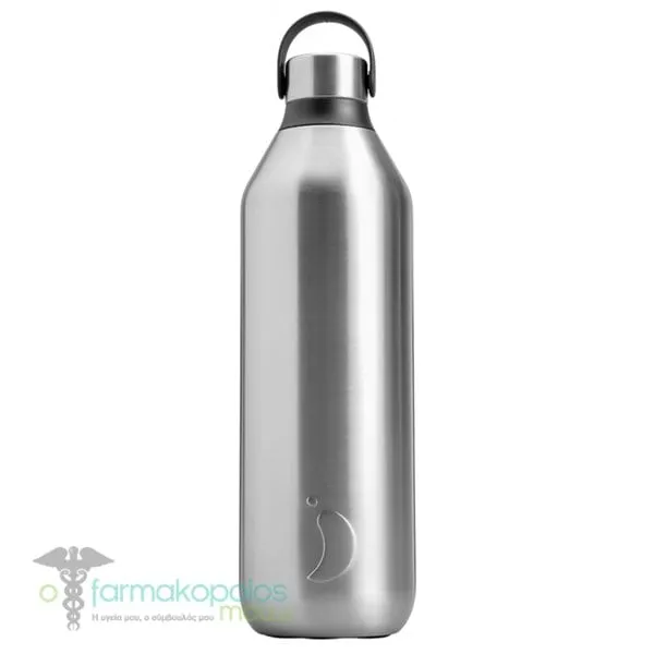 Chilly's Series 2 Recycled Stainless Steel Bottle, 1lt - Silver