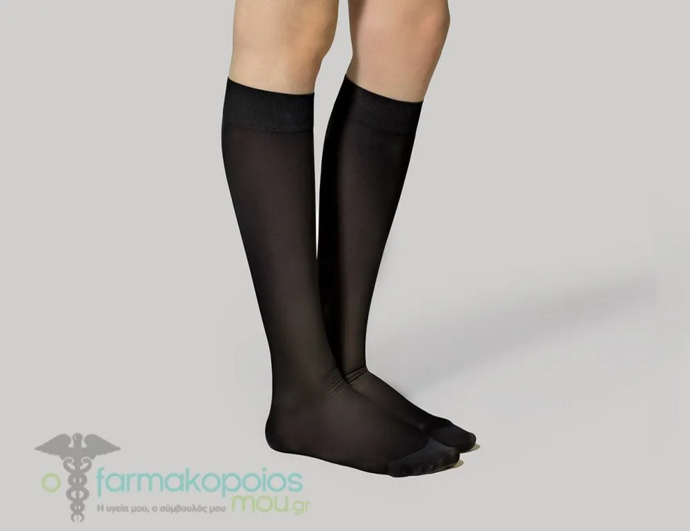 Christou Graduated Compression Knee-High Socks for Women 18-22mm Hg, 1 pair - 002 Μαύρο