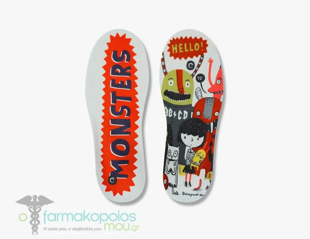 Christou Anatomical Kids Insoles AB/CD Monsters Ortholite, 1 pair