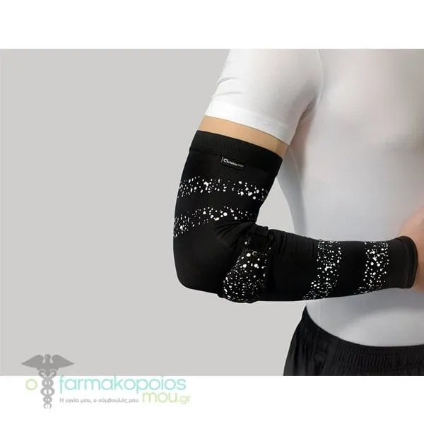 Christou Silicone Tennis Elbow & Compression Sleeve One Size (CH-010), 2pcs