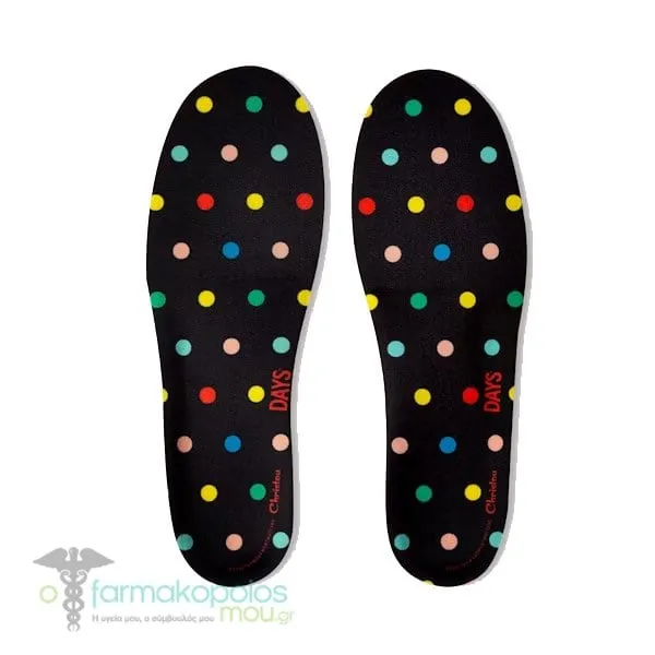 Christou Days Comfy Anatomical Kids Insoles Polka Dots, 1 pair - 002 Μαύρο