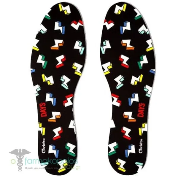 Christou Days Comfy Anatomical Adult Insoles Cheetahs, 1 pair - 002 Μαύρο