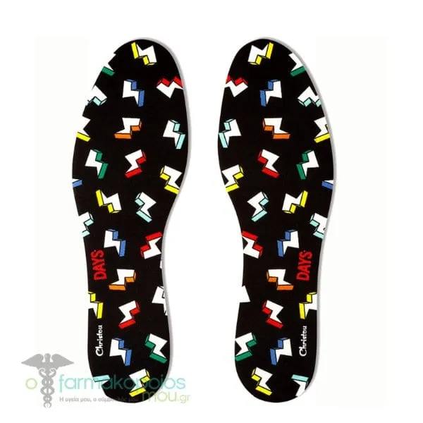 Christou Days Fresh Deodorising Adult Insoles Thunderbolts 38-45, 1 pair - 002 Μαύρο