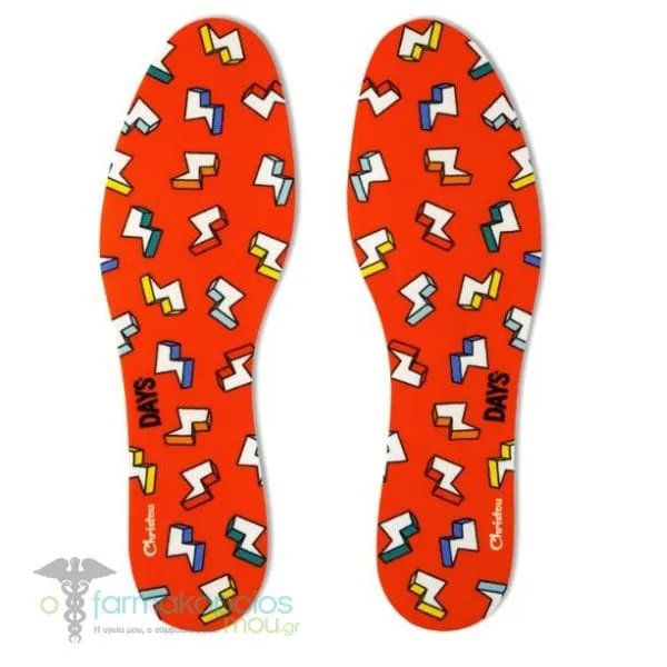 Christou Days Fresh Deodorising Adult Insoles Thunderbolts 38-45, 1 pair - Κόκκινο