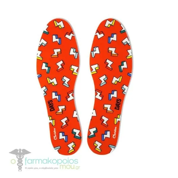 Christou Days Fresh Deodorising Kids Insoles Thunderbolts, 1 pair - Κόκκινο