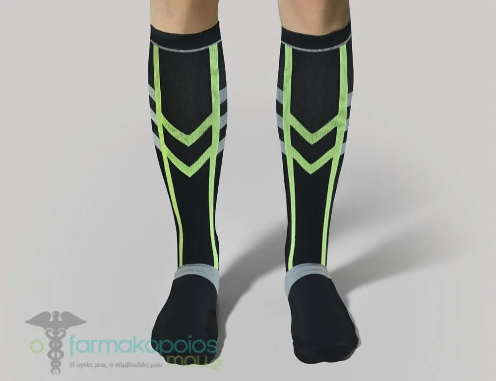 Christou Graduated Compression Knee-High Sports Socks 18-22mm Hg, 1 pair - 002 Μαύρο