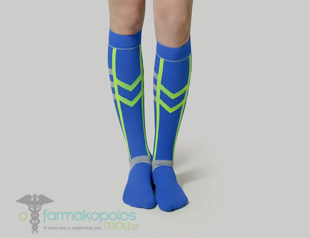 Christou Graduated Compression Knee-High Sports Socks 18-22mm Hg, 1 pair - Μπλέ