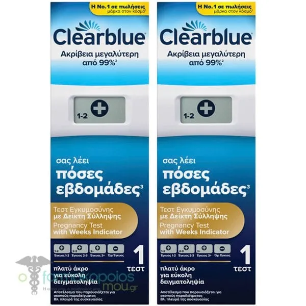 Clearblue Πακέτο Προσφοράς -40% Ψηφιακό Τεστ Εγκυμοσύνης με Δείκτη Σύλληψης, 2τεμ