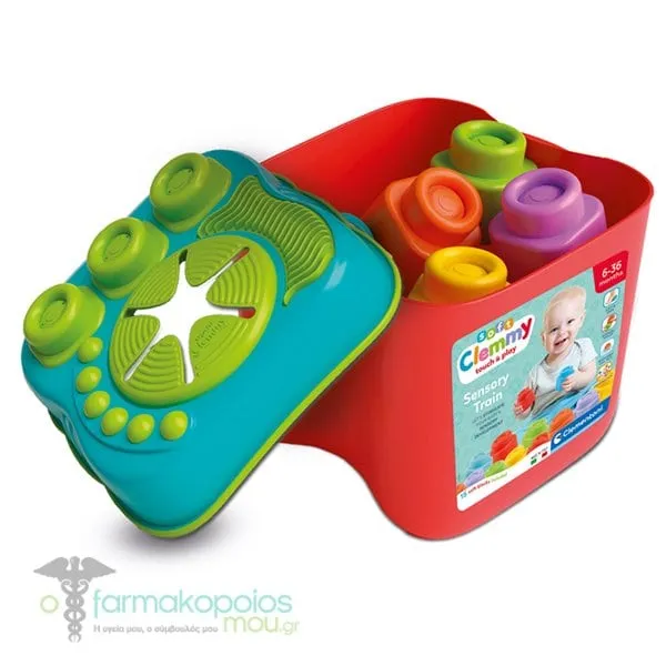 Clementoni Soft Clemmy Sensory Bucket with Soft Premium Blocks for 6-36m+, 1pc