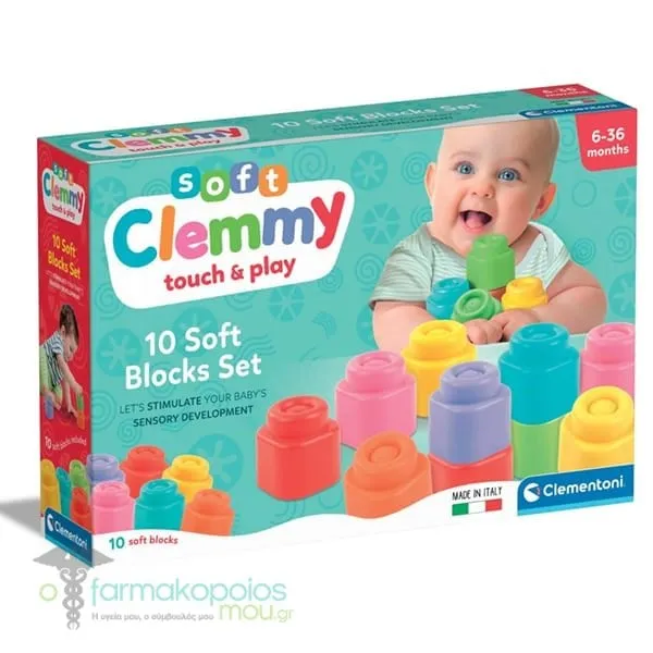 Clementoni Soft Clemmy Touch & Play Premium Blocks for 6-36m+, 1pc