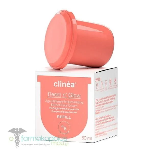 Clinea Reset n' Glow Age-Defense & Illuminating Sorbet Face Cream Refill, 50ml
