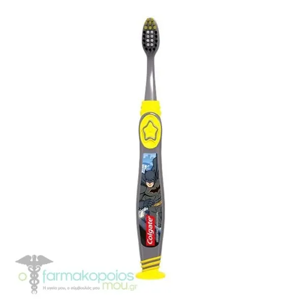 Colgate Kids Soft Toothbrush Superheroes 6Y+, 1pc - Batman-Ασημί-Κίτρινο