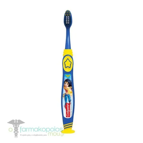 Colgate Kids Soft Toothbrush Superheroes 6Y+, 1pc - Wonder Woman-Μπλε-Κίτρινο