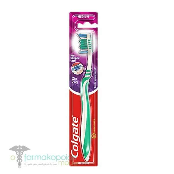 Colgate Toothbrush Zig Zag for Deep Cleaning Medium, 1pc - Βεραμάν-Λευκό