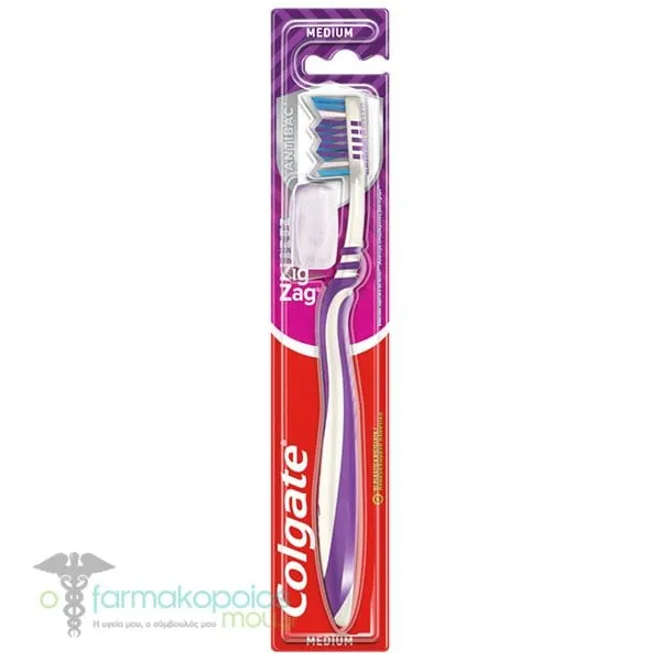 Colgate Toothbrush Zig Zag for Deep Cleaning Medium, 1pc - Ασημί-Μωβ