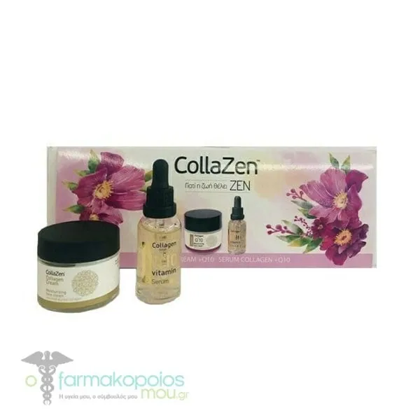 CollaZen+ Promo Pack with Collagen Moisturising Face Cream, 50ml & Q10 Face Serum, 30ml, 1set