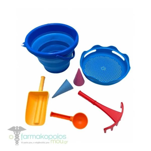 Compactoys 7in1 Sand Toys Πλήρες Σετ Παιχνιδιών Άμμου, 7τεμ - BLUE