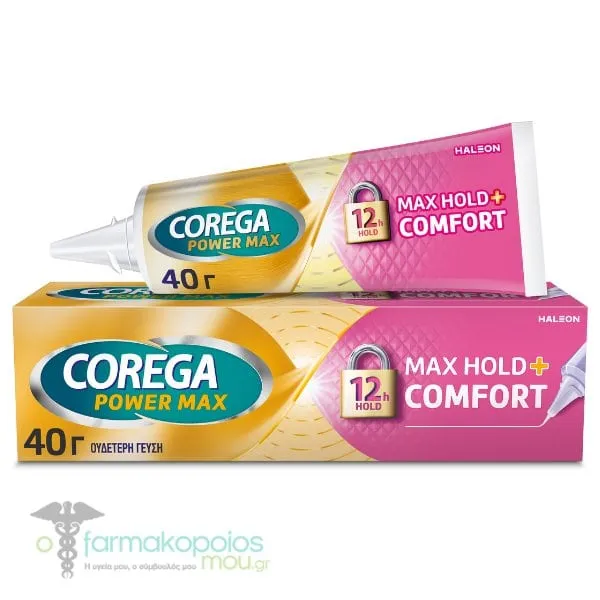 Corega Max Hold+Comfort Denture Adhesive Cream, 40g