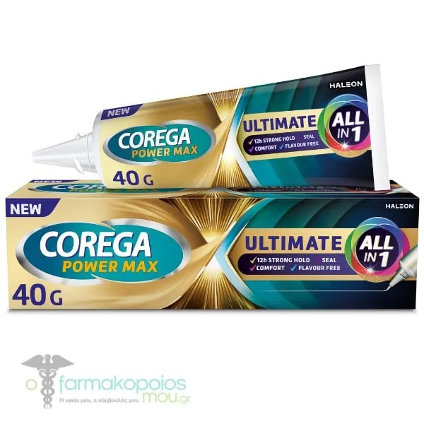 Corega Power Max Ultimate All-In-One Stabilizing Cream, 40g