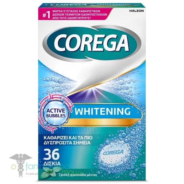 Corega Tabs Whitening Denture Cleanser, 36tabs