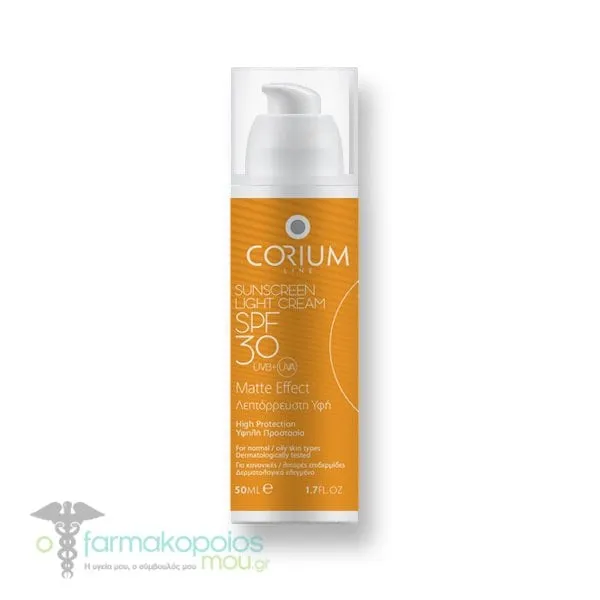 Corium Line Sunscreen Light Cream SPF30 Matte Effect, 50ml