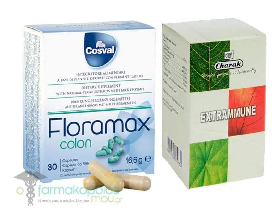 Cosval Promo with Cosval Floramax Colon, 30caps & Charak Extrammune, 60tabs