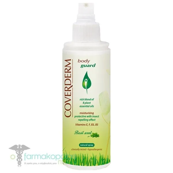 Coverderm Body Guard Ενυδατικό &amp; Εντομοαπωθητικό Σπρέι Σώματος με Άρωμα Βασιλικού, 100ml
