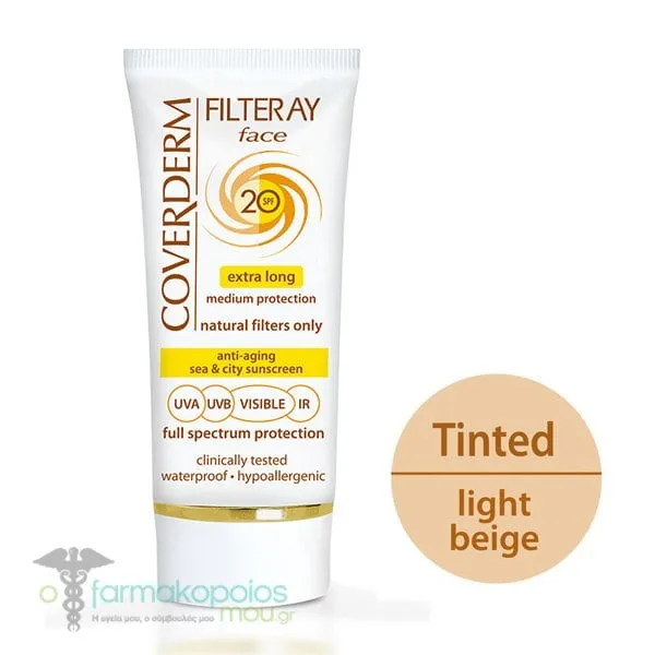 Coverderm Filteray Face Tinted Sunscreen Light Beige SPF20, 50ml