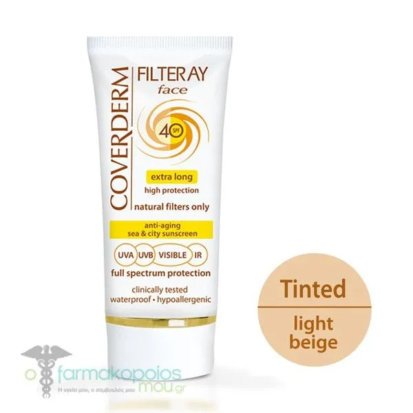 Coverderm Filteray Face Tinted Sunscreen Light Beige SPF40, 50ml