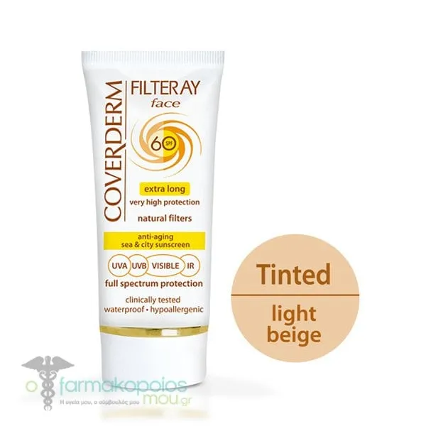 Coverderm Filteray Face Tinted Sunscreen Light Beige SPF60, 50ml